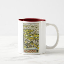 London Vintage Travel Poster Mugs