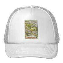 London Vintage Travel Poster Trucker Hats