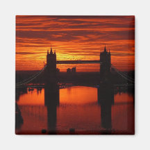 London's Tower Bridge at Daybreak Fridge Magnet