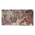 Lone Fisherman On The River In Autumn By T'Ang photo cards