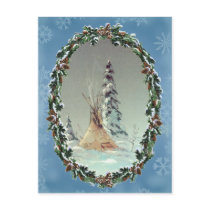 LONE TIPI & WREATH by SHARON SHARPE Postcard
