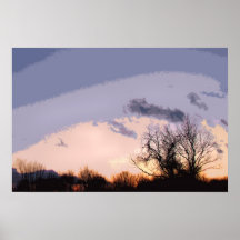 Lone Tree at Sunset Print