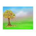 Lonely Autumn Tree postcards