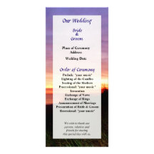 Lonely Beach at Sunrise Norfolk VA Wedding Program Full Colour Rack Card