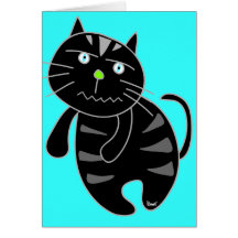Lonely Black Cat Blank Card
