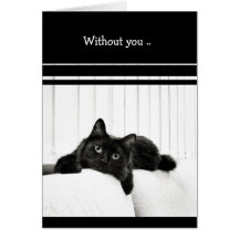 Lonely Black Cat love card