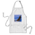 Lonely Howling Endangered Grey Wolf aprons