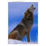 Lonely Howling Endangered Grey Wolf cards