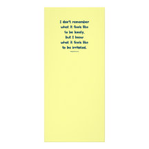 Lonely Irritated Rack Card