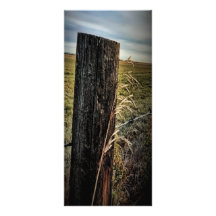 Lonely Rustic wood Fence Post Customized Rack Card