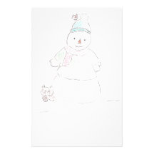 Lonely Snowman Custom Stationery
