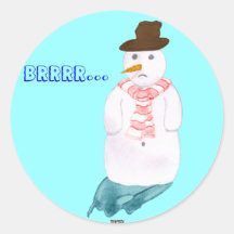 Lonely Snowman Stickers