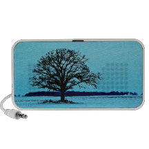 Lonely Tree in a Winter Landscape Notebook Speakers