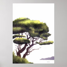 lonely tree Watercolor Print