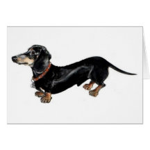 'long dog' dachshund greeting card