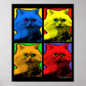 Long Haired Cat Pop Art By Request posters