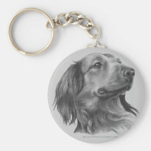 Long-Haired Dachshund Keychain