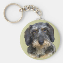 Long Haired Dachshund Portrait Gifts Key Chains