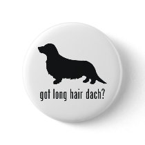 Long Haired Dachsund Pinback Buttons