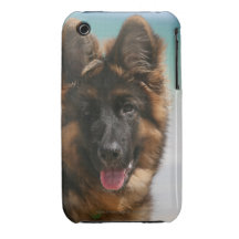 Long Haired German Shepherd Beach iPhone 3 Cases