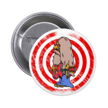 Long Haired Hippie Rocker Pinback Buttons