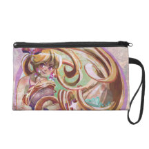 Long Haired Lady Wristlet Purses