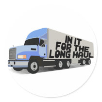 Long Haul Trucking Round Stickers
