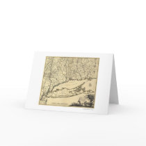 Long Island and Connecticut Map 1780 Greeting Card