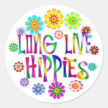 Long Live Hippies Round Sticker