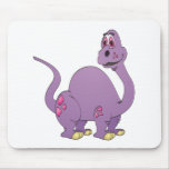 Long Neck Purple Dinosaur Cartoon Mousepads
