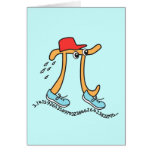 Long Running Pi - Funny Pi Guy Greeting Cards