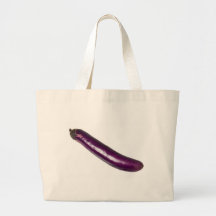Long slender brinjal tote bag
