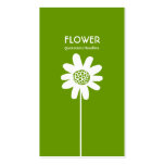 Long Stem Flower VI - Avocado Green Business Card Templates