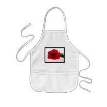 Long Stem Red Rose Girl's Apron