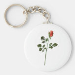 Long stem Red Rose Key Chain