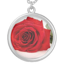 Long Stem Red Rose Necklace necklaces