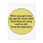 Long Walk To Bathroom Funny Design postcards
