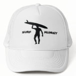 Longboard Surfer silhouette design on trucker hat