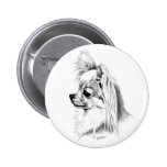 Longcoat chihuahua pinback button