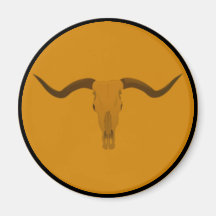 Longhorn bull skull refrigerator magnet