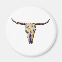 Longhorn Scull Art Magnet