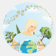 Look after our Planet Round Sticker