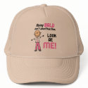 Look At Me Breast Cancer Stick Figure hats