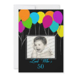 Look Who's 50 Party Balloons Birthday Photo Personalised Announcement
