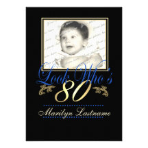 Look Who's 80 Photo Invitations