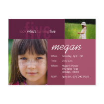 look who's turning five • Birthday Invitation Postcards