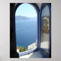 Looking Out in Santorini posters