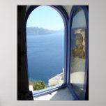 Looking Out in Santorini posters