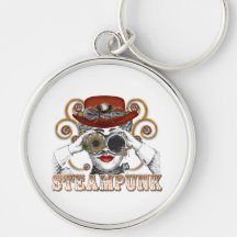 looking steampunked steampunk collage art key chain