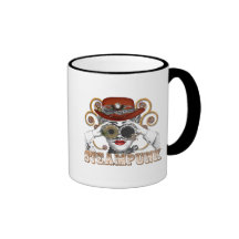 looking steampunked steampunk collage art coffee mugs